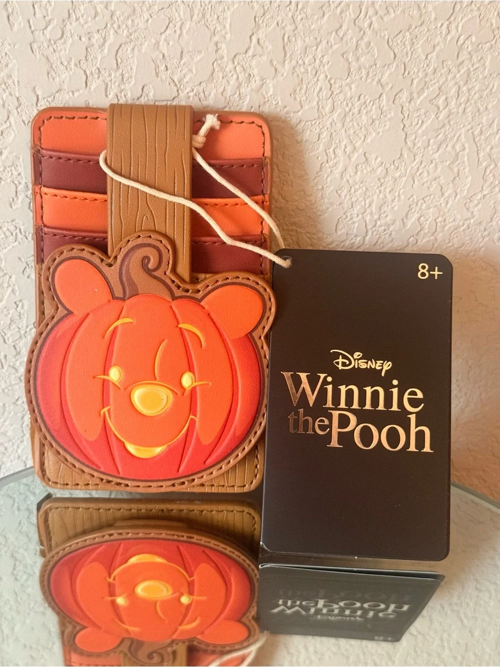 Disney Loungefly Winnie the Pooh Card Holder + Hard Case Pumpkin Bag-NWT!!